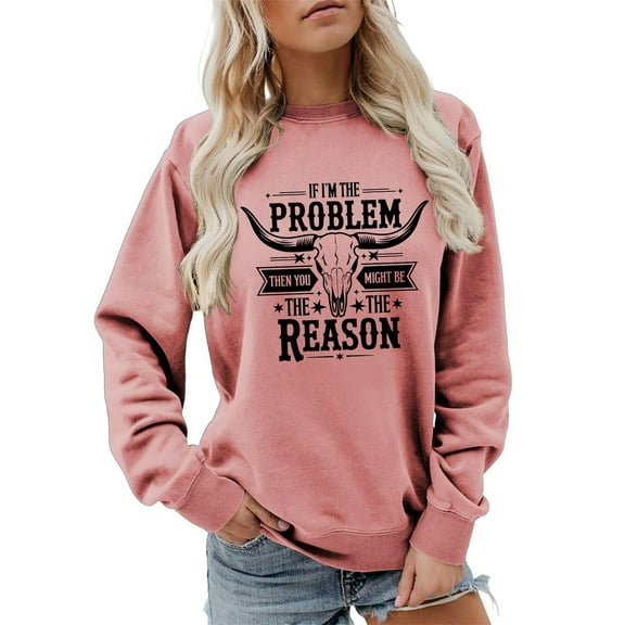 FYEGRE Highland Cow Sweatshirt for Women Cute Cow Shirts for Women Country Western Sweatshirts Gifts Pink L