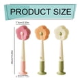 thumbnail image 3 of Bottle Brush, 3-in-1 Suction Cup Flower Sponge Bottles Brush, Detail Brush for Cup Lid Gap & Straw, Removable Nipple Brush, Long Handle Multi-Purpose Cup Cleaning Brush, Pink, 3 of 9