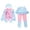 Pink2, variant on lnmuld Girls UPF 50  Sun Protective Long Sleeve 2 Piece Rash Guard Set - Flounce Bottom Swimwear Color:Light Blue1,Size:4-5 Years