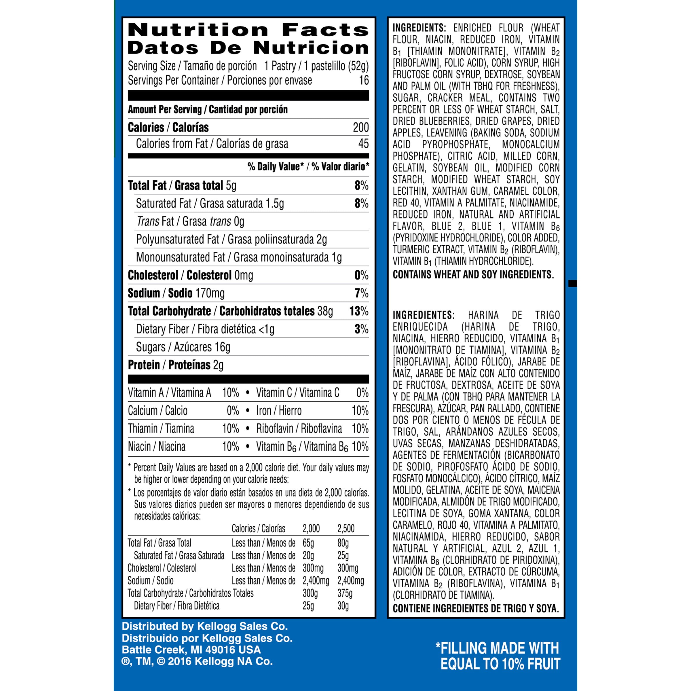 Nutrition Facts Of Blueberry Pop Tarts Blog Dandk