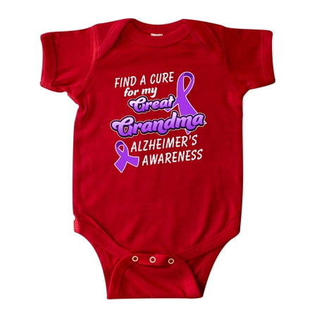 

Inktastic Alzheimer s Awareness Find a Cure for my Great Grandma Gift Baby Boy or Baby Girl Bodysuit