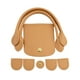 thumbnail image 4 of Asas de bolso de ganchillo, bolso tejido, bricolaje, bolso de cuero de PU, conjunto de tejido, fabricación de bolsos de ganchillo Marrón claro, 4 of 9