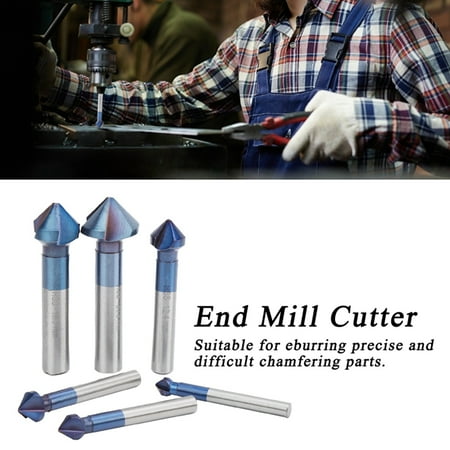 

FTVOGUE 6pcs Woodwork Tool Machine Chamfering End Mill Cutter Drill Bit Chamfer Tungsten
