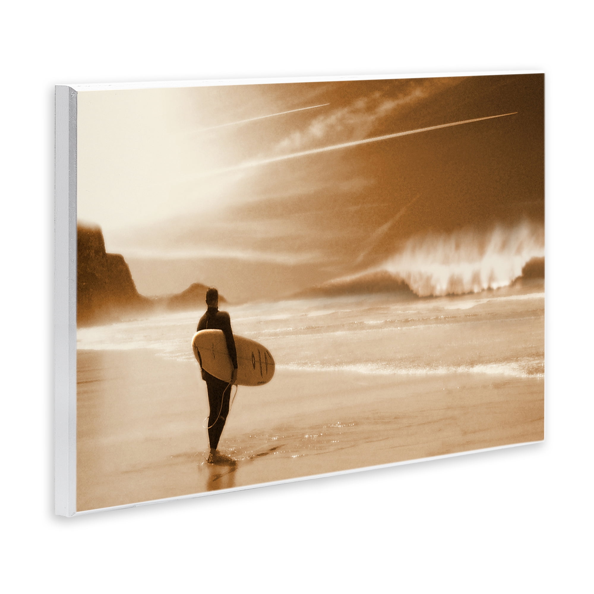 Stupell Industries Out Of The Sun Surfer Coastal Photography Unframed Art Print Wall Art, 19 x 13