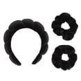 thumbnail image 3 of Diadema para lavarse la cara, 2 unidades, muñequeras de poliéster suave, juego de bandas para el cabello, 3 of 14