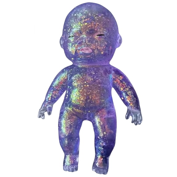 Ledyu Glitter Doll Squishies Stress Ball, Squishy Babies Sensory Fidget for Stress Relief, Soft Cute Squeeze, Portable Desk Decor & Relaxing Gift for Adults, C