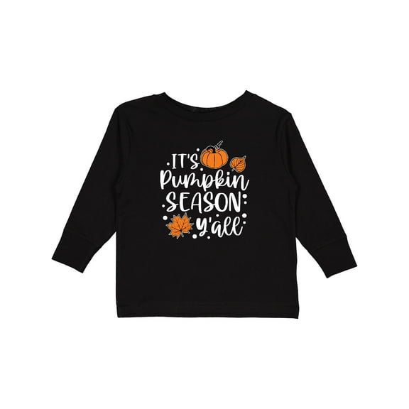 Inktastic Thanksgiving It's Pumpkin Season Y'all with Fall Leaves Boys or Girls Long Sleeve Toddler T-Shirt