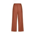 thumbnail image 5 of Women Fashion High Waisted Wide Leg Pants Drawstring Elastic Trousers Comfy Straight Leg Long Pants With Pockets, 5 of 5