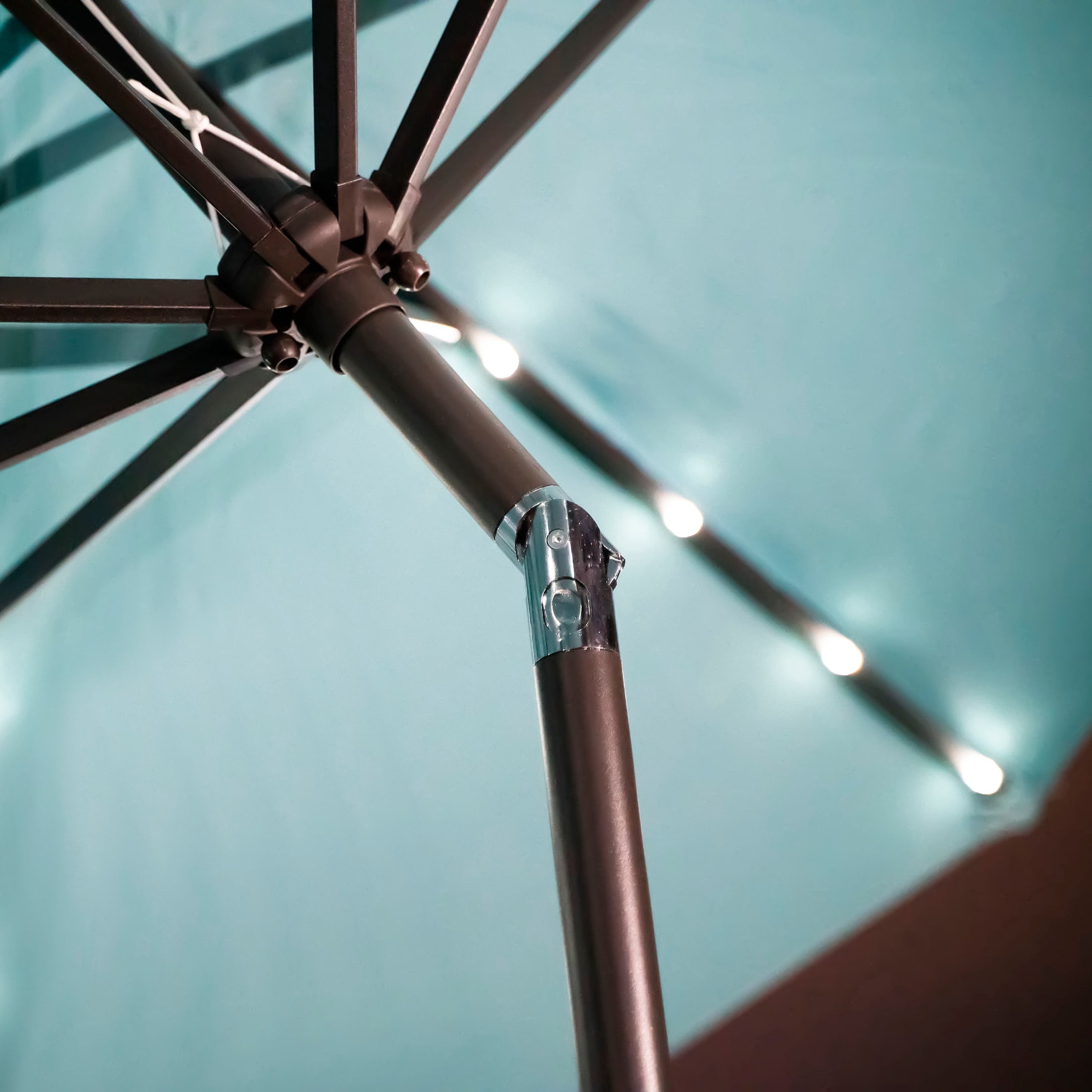Polytrends Lucent 9-foot Solar Led Lighted Patio Umbrella Lime