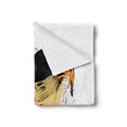 thumbnail image 2 of Fashion Soft Flannel Fleece Blanket, Lady with Vintage Hat Posing in Front of Tramway Sketch Retro Romantic Art, Cozy Plush for Indoor and Outdoor Use, 50" x 60", Orange Black Pink, by Ambesonne, 2 of 5