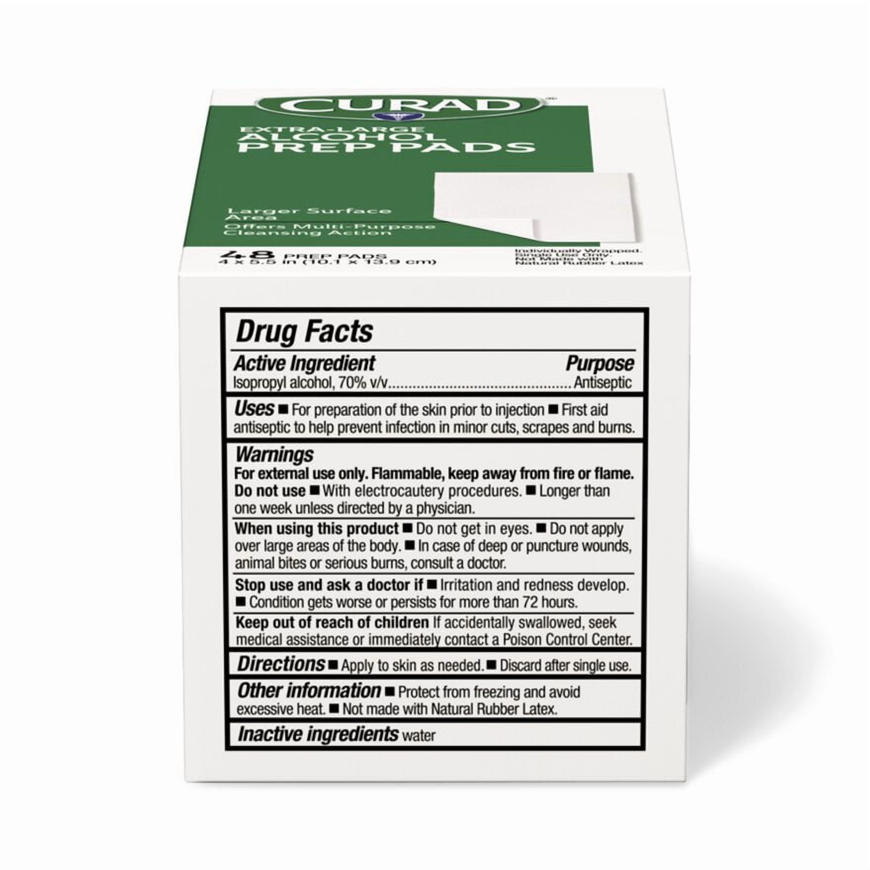 Curad XL 2-Ply Sterile Alcohol Prep Pads, 144 Count, 4"x 5.5"