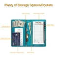 thumbnail image 3 of Fintie Server Book Organizer with Zipper Pocket, PU Leather Restaurant Guest Check Presenters Card Holder for Waitress, Waiter, Bartender (Legacy Teal), 3 of 14
