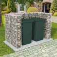thumbnail image 1 of vidaXL Gabion Double Poubelle à Roulettes Acier 180x100x120 cm, 1 of 5