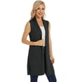 thumbnail image 4 of Cizayoi Women's Long Open Front Knit Sleeveless Cardigan Vest, 4 of 7