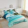 thumbnail image 3 of Erosebridal Hawaii Beach Bedding Sets King with Comforter, Sea Wave Palm Tree Duvet Insert Microfiber 3pcs, 3 of 6