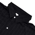thumbnail image 6 of Ceisia Men's Linen Blend Striped 2 Piece Outfit Short Sleeve Button Down Shirt And Casual Shorts Set Black XL Gift, 6 of 9