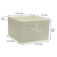 thumbnail image 2 of Household Essentials Jumbo Fabric Storage Bins 2 Pack, Sturdy Sides and Reinforced Bottom, Luxe Poly Linen Fabric, Cream, 2 of 11