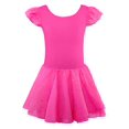 thumbnail image 1 of Maillots para bailar EQSJIU, mangas con volantes, pitaya, rojo, niñas de 5 a 6 años, 1 of 7