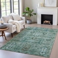 thumbnail image 6 of HomeRoots 630154 5 x 8 ft. Green & Teal Blue Tribal Washable Traditional Indoor & Outdoor Rectangle Area Rug, 6 of 9