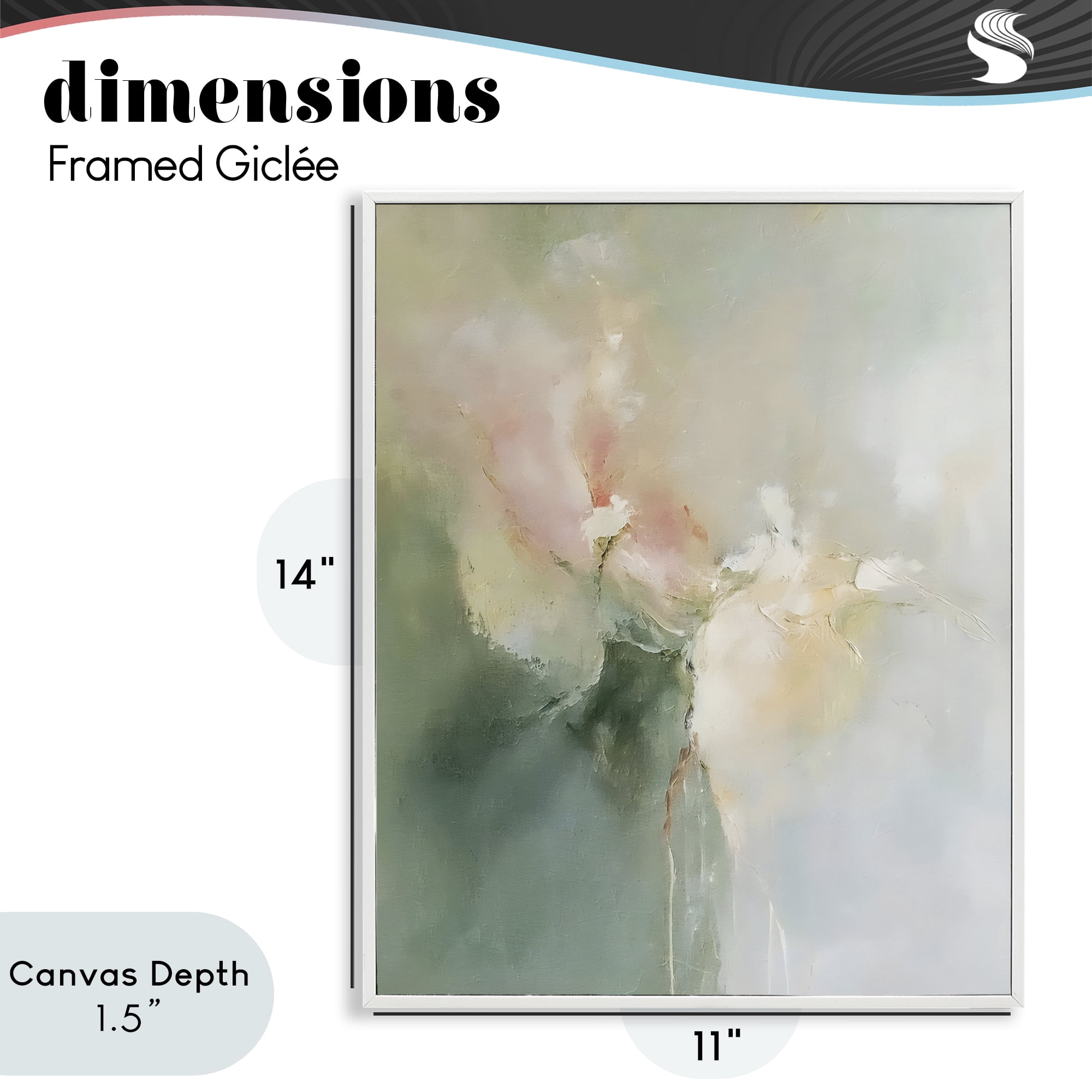 Stupell Industries Ethereal Brushwork Abstraction White Framed Giclee Art, design by Riley B
