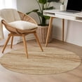 thumbnail image 4 of Round Area Rug 3 Ft, Country Farmhouse Washable Non-Slip Circle Carpet for Living Room/Bedroom, Vintage Brown Wooden Grain Low-Profile Small Floor Mats Collection Rugs for Indoor, 4 of 8