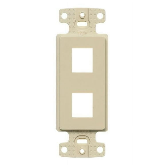 2 Port Decorator Keystone Frame Plate, Ivory