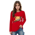thumbnail image 3 of Ugoldhm Girls Shirts Round Neck Bear Zip Graphic Tops Long Sleeve Loose Fit Tunic Tees, 3 of 5