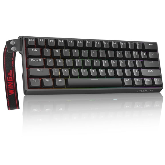 Aula WIN60 HE 60% Mechanical Gaming Keyboard, Magnetic Switch, 8000Hz Polling Rate, Adjustable Actuation Rapid Trigger Mode, RGB Hot Swappable PBT Keyboard Wired, 60 Percent Compact Design for PC