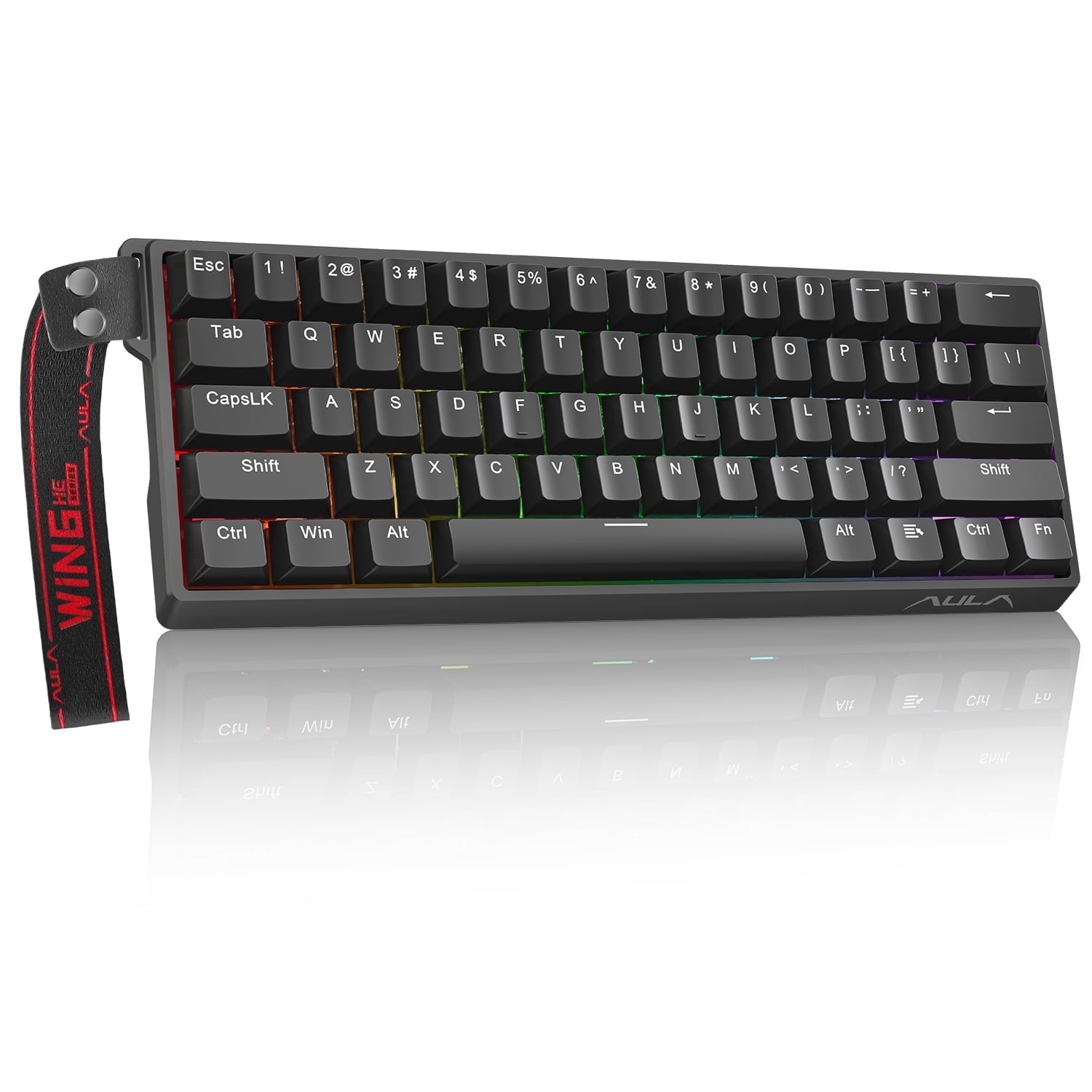 Aula WIN60 HE 60% Mechanical Gaming Keyboard, Magnetic Switch, 8000Hz Polling Rate, Adjustable Actuation Rapid Trigger Mode, RGB Hot Swappable PBT Keyboard Wired, 60 Percent Compact Design for PC