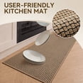 thumbnail image 4 of Kitchen Rugs and Mat Non Slip Washable, Super Absorbent Kitchen Mats for Floor with Rubber Backing, Soft Braided Standing Sink Mat, Anti Fatigue Kitchen Runner Rug Easy to Clean, Khaki 17"x30", 4 of 8