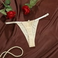 thumbnail image 4 of Xijirk Xijirk Panties for Women,Satin Thong Panties Low Rise Adjustable Bow Detail Peach Enhancer Comfortable ,Womens Underwear,S,Beige, 4 of 4