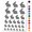 Black, variant on Bunny Side Profile Pattern Plaid Easter Water Resistant Temporary Tattoo Set Fake Body Art Collection - Yellow