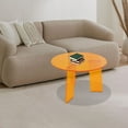thumbnail image 4 of ToppiJoy Orange Acrylic Side Table Round - 23.6" Modern End Table with 44lbs Capacity, 15.7" Height for Living Room/Bedroom, Shatter-Resistant Coffee Table, 4 of 17