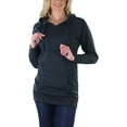 thumbnail image 4 of ToBeInStyle Women's Brushed Inner Fleece Long Hoodie - Charcoal - Medium, 4 of 7