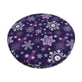 thumbnail image 2 of Round Bar Stool Seat Covers, Christmas Purple Snowflakes Elastic Round Chair Cover Stool Seat Slipcover Bar Stool Cushions Round Pad for 12-14 inch, 2 of 7