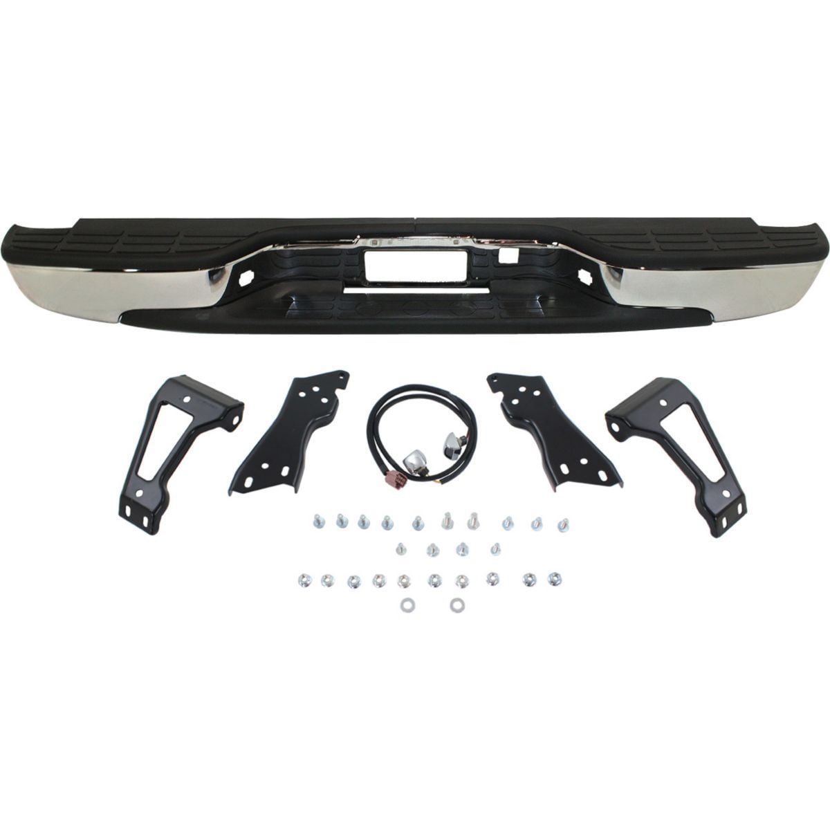 Black Rear Steel Step Bumper Assembly GM1103122 For 1999-2006 Chevrolet Silverado GMC Sierra 1500//1999-2004 GMC Sierra 2500
