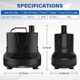 thumbnail image 4 of Simple Deluxe 800GPH Bottom Suction Submersible Water Pump (3000L/H, 60W) with 9.8ft High Lift 3 Nozzles , Black, 4 of 7