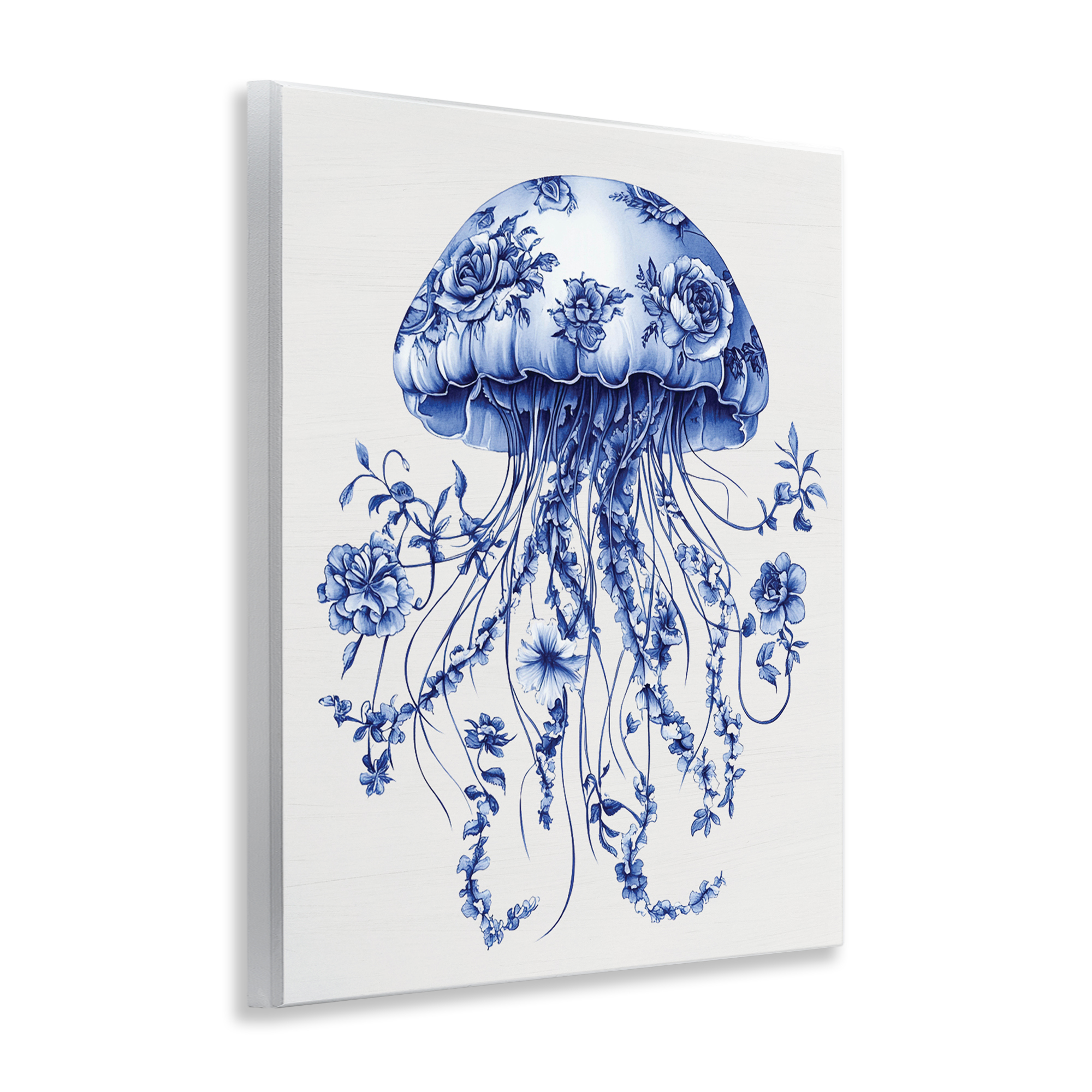 Funky Vintage Toile Jellyfish Wall Plaque Art, design by Lettered and Lined