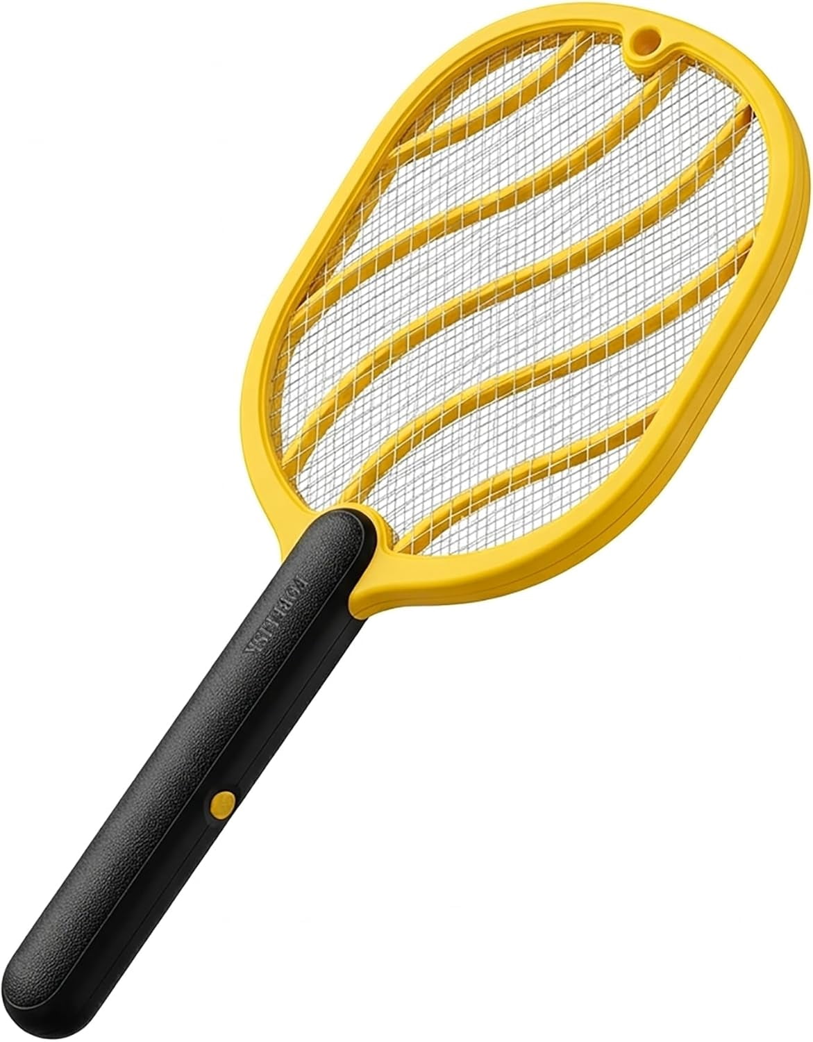 Electric Fly Swatter – Battery Powered Bug Zapper Racket with 2 AA Batteries Included, 3-Layer Safety Mesh, Handheld for Indoor, Outdoor, Home, Bedroom, Kitchen, Office, Backyard, Patio