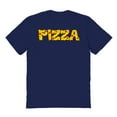 thumbnail image 1 of Pizza Humor Graphic Navy Men's Cotton T-Shirt, 1 of 1