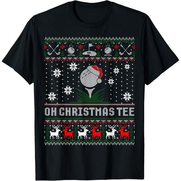 Golf Christmas Golfer Oh Christmas Ugly Sweater T-Shirt