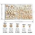 thumbnail image 4 of BYXAS 220 Pcs Wooden Beads for Crafts 5 Sizes Unfinished Natural Wood Bead Wooden Beads Bulk 6mm, 8mm, 10mm, 12mm, 14mm Bead for Garland Macrame Jewelry Making DIY Farmhouse Decor, 4 of 6