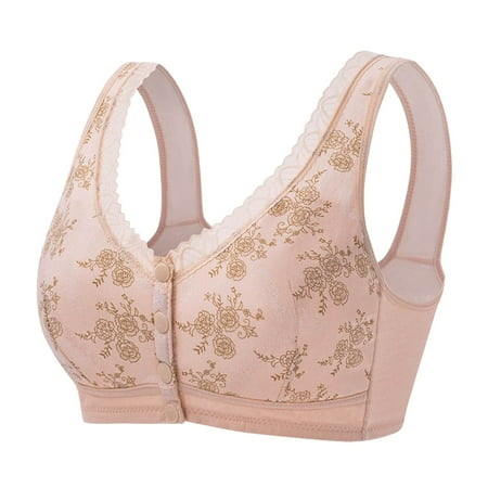 Fsqjgq Womens Underwear Strapless Bras for Women Posture Correcting Bra Front Closure Bras Comfort No Underwire Bra Plus Size Wireless Bra Nipple Covers Back-Smoothing Strapless Bras Lingerie