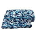thumbnail image 4 of Japanese Wave Foot Rest, Traditional Eastern Pattern with Waves of Water Foam Splashes, Non-Slip Backing Adjustable Ergonomic Memory Foam Leg Support for Office, Pale Blue Navy Blue, by Ambesonne, 4 of 5