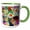 Green/White, variant on 3drose, Colorful Artistic Pattern of Daisy Flowers and Abstract Background, 11oz Mug