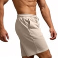 thumbnail image 6 of Men's Big & Tall 5" 7" 9" Jacquard Sweat Shorts - Pull On Soft Lounge Drawstring Sweatpant Athletic Gym Workout Short with Pockets Size M-5XL Beige, 6 of 6