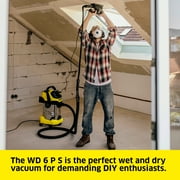 Karcher Shop Vacuum, WD 6 PS, Wet and Dry Vac, Blower Feature, Power Tool Adapter, Heavy Duty - 8 Gallon