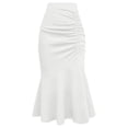 thumbnail image 2 of Womens Plus Size Fishtail Pencil Skirts Elegant Ruffle Hem Skirt High Waisted Stretch Skirts, 2 of 4
