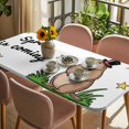 thumbnail image 3 of Groundhog Day Table Cloths for 5 Foot Rectangle Tables, Spring Botanical Star Yellow Patio Waterproof Elastic Fitted Tablecloths, Washable Rectangular Table Cover for Camping, 3 of 8