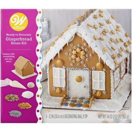 Wilton Ready-to-Decorate Dazzling Gingerbread House Decorating Kit, Bling